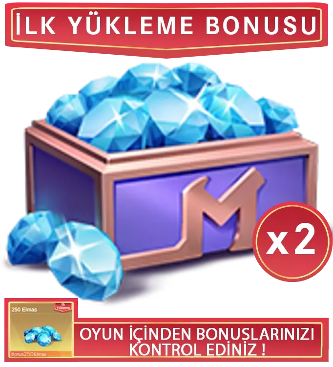 İlk Yükleme 555+435 Elmas TR (Bonuslarınızı Oyun İçinden Kontrol Ediniz)
